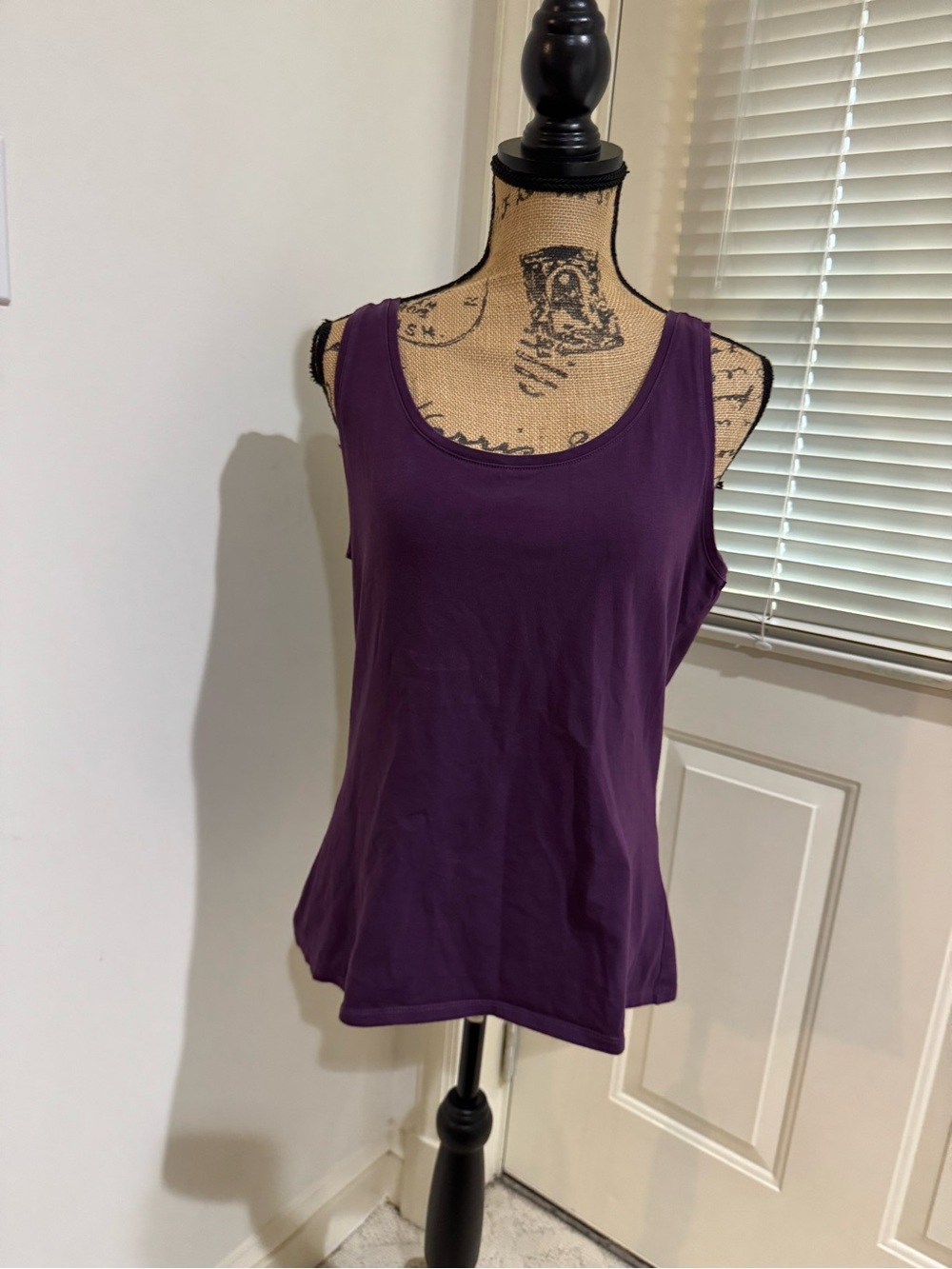 NIC+ZOE Deep Purple Scoop Neck cotton blend  Tank Top